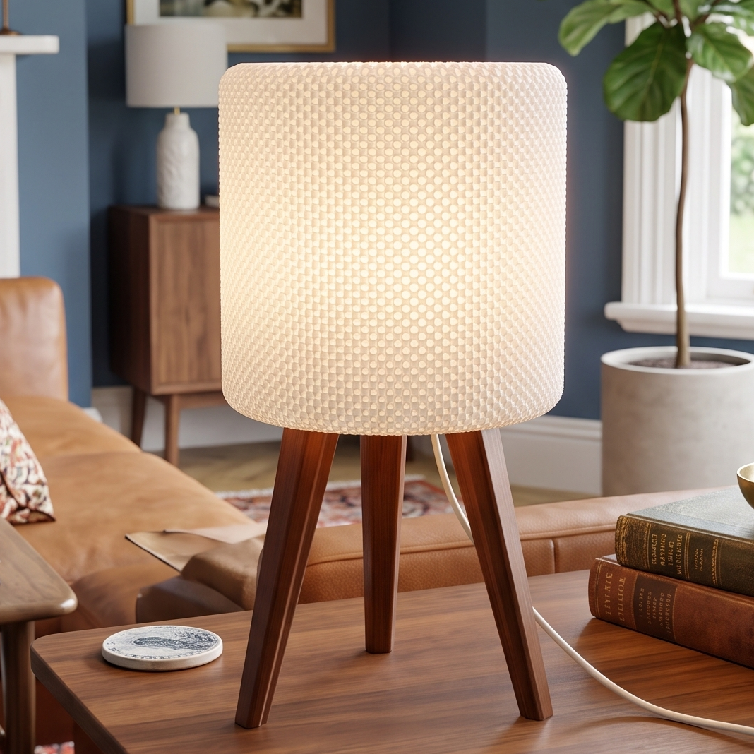 Tripod Table Lamp with Cylinder Shade LED light included