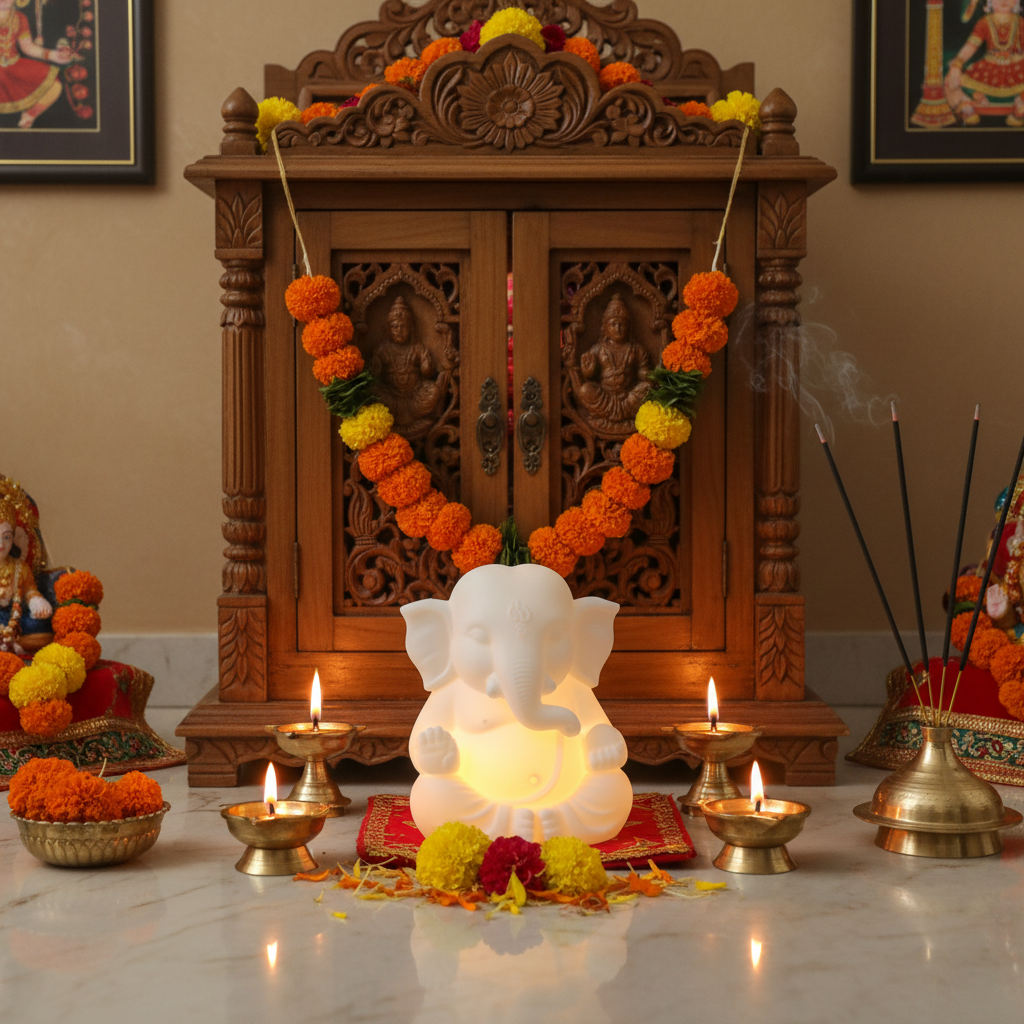 Ganesha LED Tlight holder Large