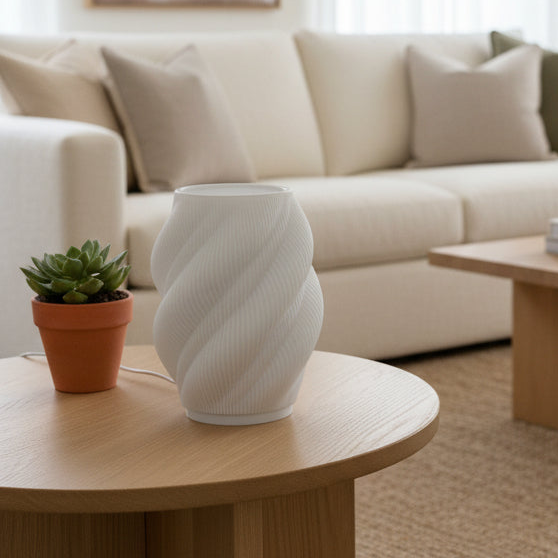 Minamilistic Spiral Lamp White with E10 LED Kit