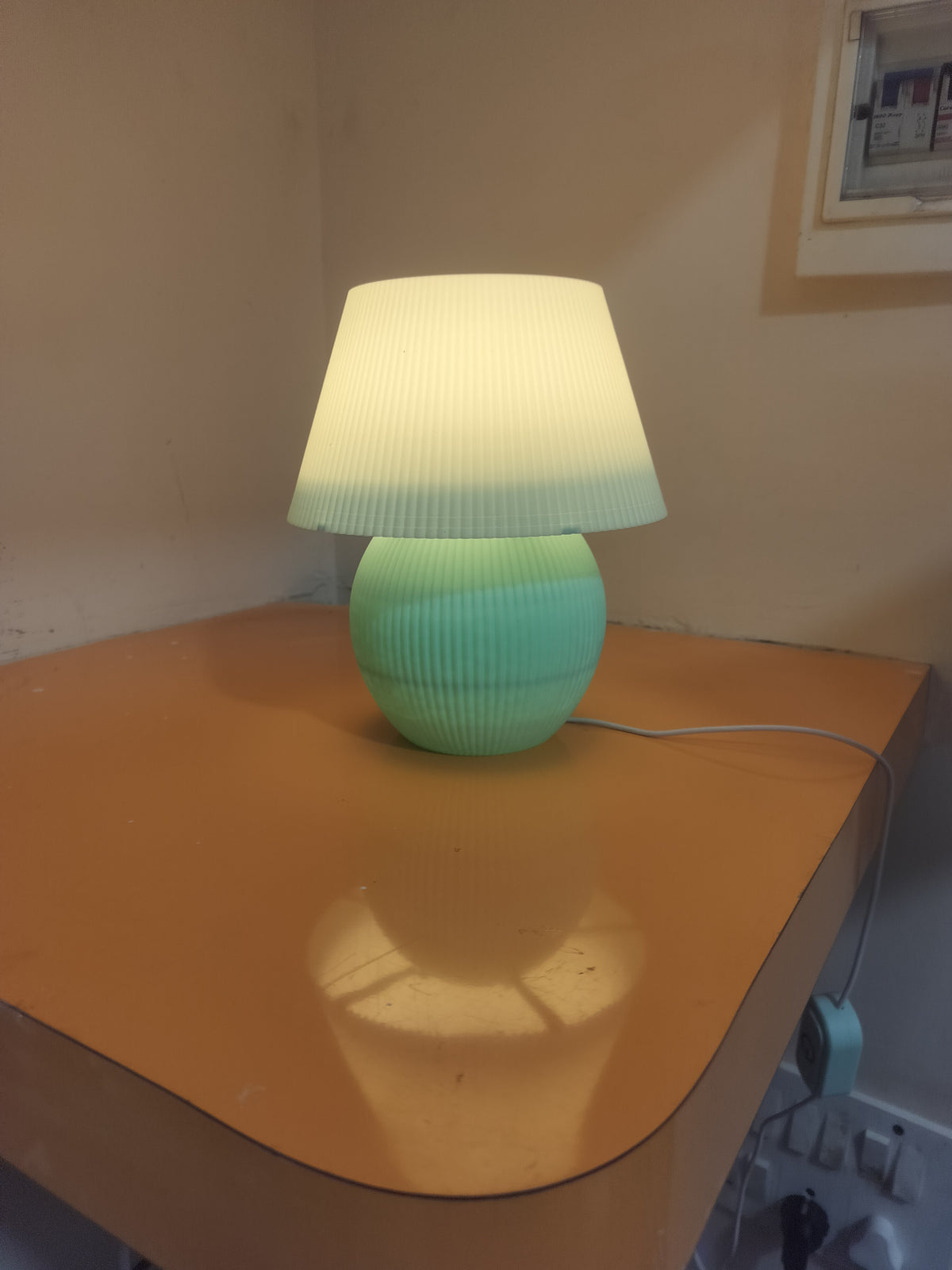 Ribbed Table Lamp Matte Green