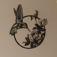 3D Wall Art Black - Butterfly, Humming Bird,Wisdom Tree