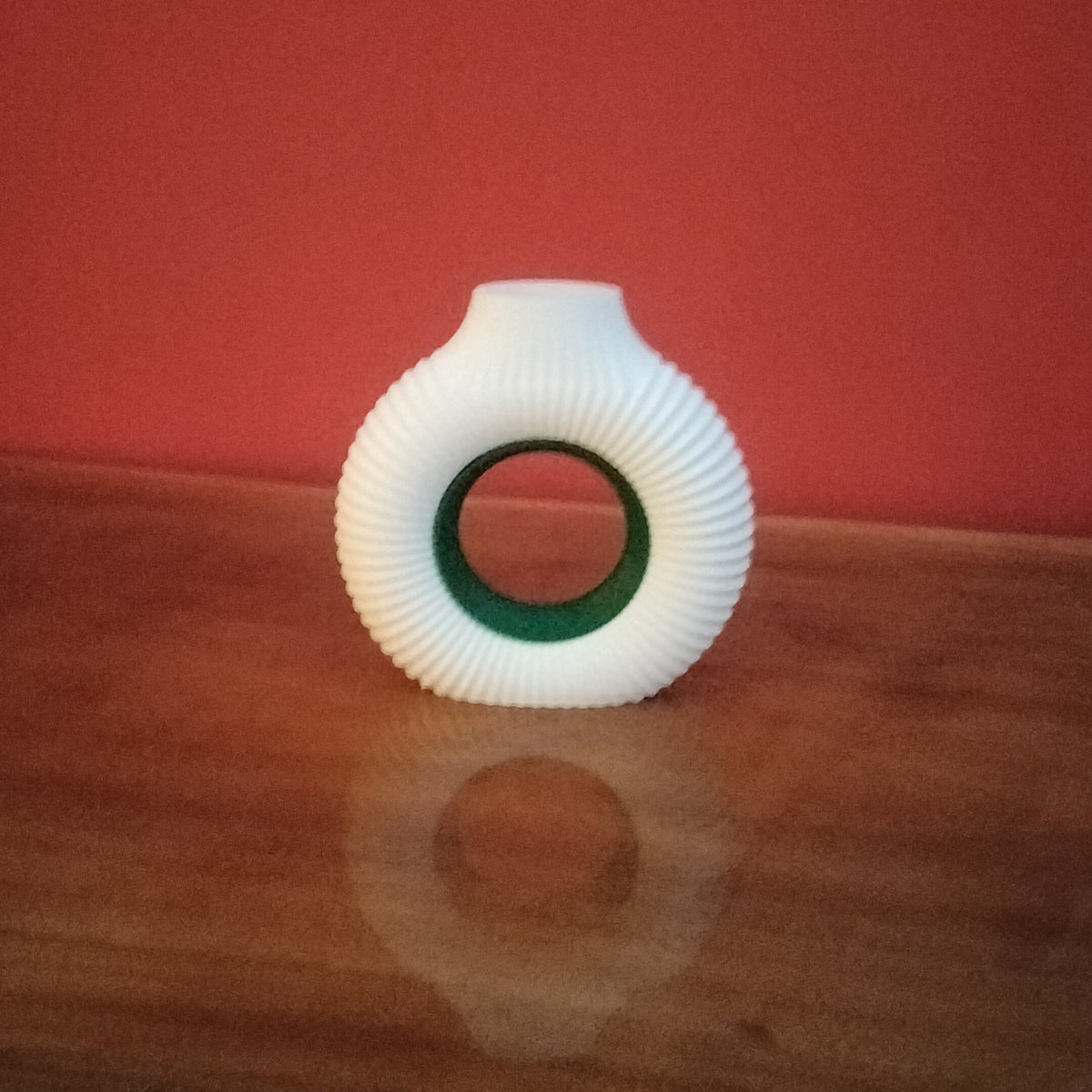Ribbed Donut Vase Dual tone(H 6.5 Inches)