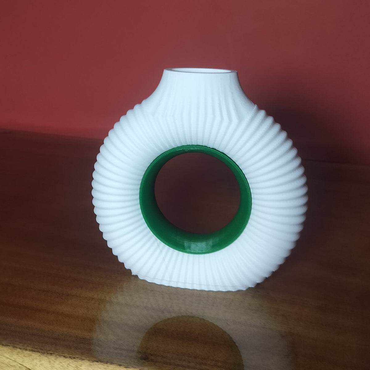 Ribbed Donut Vase Dual tone(H 6.5 Inches)