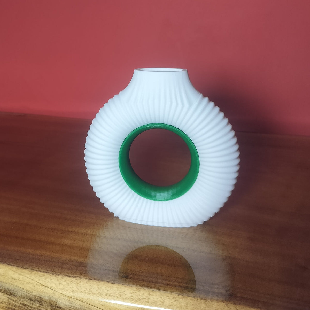 Ribbed Donut Vase Dual tone(H 6.5 Inches)