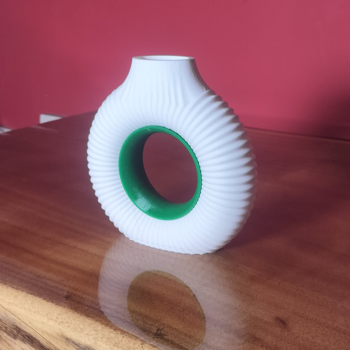 Ribbed Donut Vase Dual tone(H 6.5 Inches)