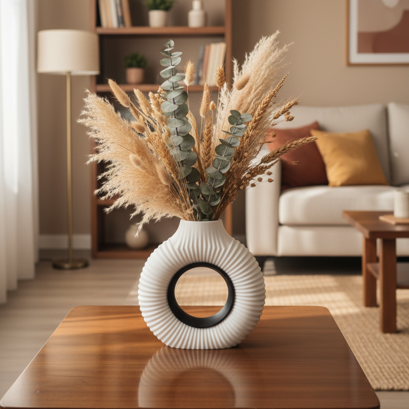 Ribbed Donuts Vase Dual tone (H 8Inches)