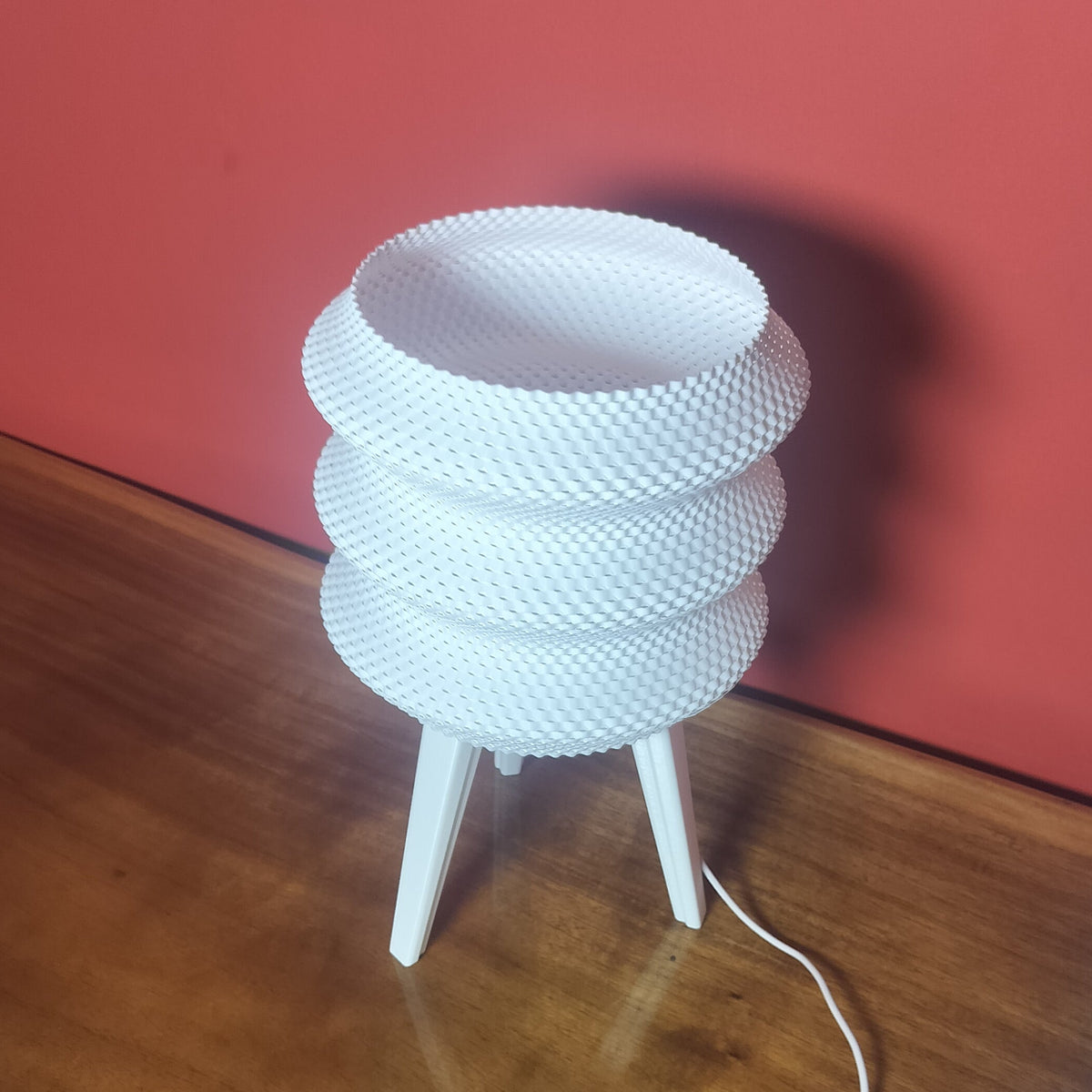 Tripod Table Lamp with Ripple Shade LED light included