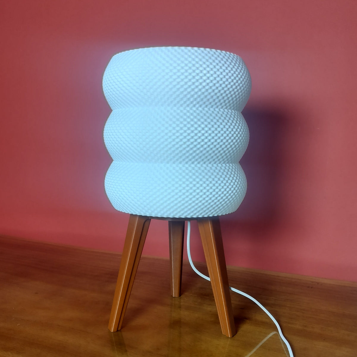 Tripod Table Lamp with Donut Shade LED light included